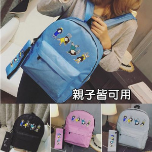 【親子揹包.兒童書包,背包】大人小孩皆可用,2件組包包套裝,帆布包附鉛筆盒雙肩減壓後背包/書包/休閒旅遊揹包/兒童節禮物/休閒旅遊包★