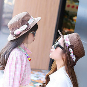 [Parents hat] Four seasons can bring shade also windproof warm money family hat ★ big eaves sun hat / princess pot hat / spring and summer children hat / shape cap