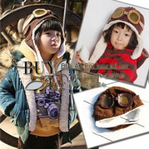 [Autumn and winter cold, warm supplies accessories series] autumn and winter children's shape warm hat, Korean pilots cashmere shape cap, black / coffee