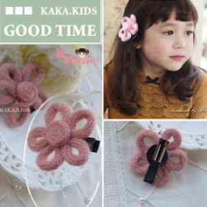 [Children's accessories hair ornaments modeling series] - plain flowers hair hairpin / three-dimensional hairpin / baby hairpin / children hairpin / children hair accessories / duckbill folder / cross folder ☆