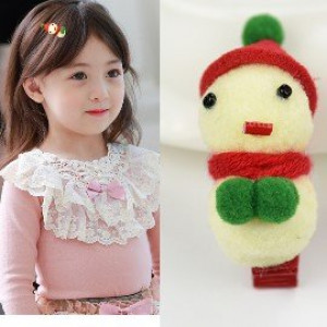 [Children's accessories hair ornaments modeling] - three-dimensional cute snowman hairpin / three-dimensional hairpin / baby hairpin / children hairpin / children hair accessories / duckbill folder / cross clip