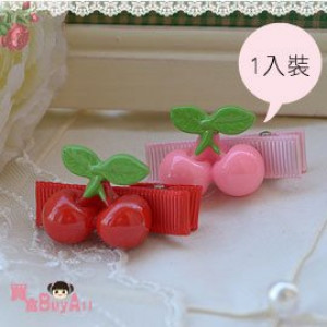 【Children's accessories hair ornaments】 three-dimensional cherry modeling word folder / duckling folder / three-dimensional hairpin / baby hairpin / children hair ornaments / duckbill folder / horizontal folder ☆ 1 into the equipment