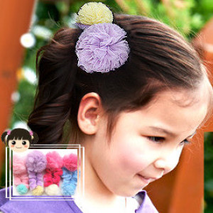 [Children's performance, banquet, dress accessories accessories modeling series] - Korean version - two-color ball style hair bundle / hair rope / children hair accessories / children's jewelry ☆