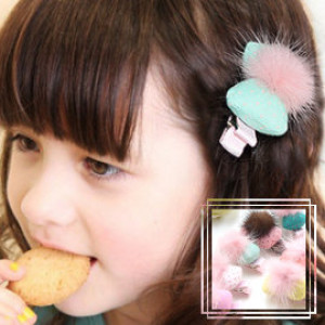 [Children's accessories hair ornaments modeling series] - Korean version - dotted bow hair styling hairpin / three-dimensional hairpin / children hairpin / children hair ornaments / duckbill folder / horizontal folder ☆ 1 into the equipment