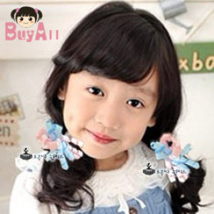 [Children's performances, banquets, dress accessories hair ornaments modeling series] - Korean version - scroll bow rose hair bundle / hair rope / children hair accessories / children's jewelry ☆
