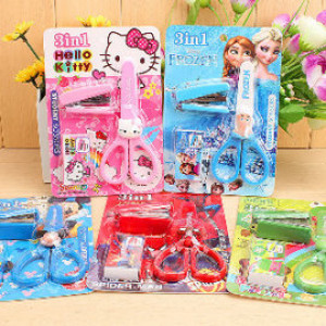 【Children's stationery, school supplies】 Cute stapler + safe scissors set, school essential supplies, portable convenience stationery combination / school supplies / children's day gift / learning tools