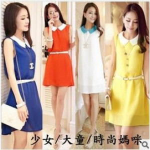 [Buy nest ~ Older children girls fashion Mummy] super recommended more fat through the good-looking have heard it? Allows you to Mimi's casual wear dress out are appropriate official / spring and summer dress / short sleeve shirt ☆ Mother's Day gift