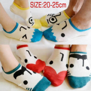[Big virgin children's socks, socks parent-child protection series] - adults and children Jieke wear, fine cotton - Korean - Korean - Color silly faces socks / child socks / suitable for 19-25 feet long