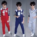 [Autumn and winter new high-quality casual brother and sister installed] 3-piece soft cotton children's leisure suits / cotton long-sleeved leisure / autumn / winter suit / sports suit ☆ 110 ~ 160 the most suitable for the Gulf weather