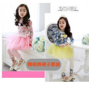 [Romantic Girls Dress Up, Banquet, Graduation, Flower Girl Best Costume] Combed Cotton 2-piece Dream Skirt - Four Seasons Good Wearable Skirt / Casual / Dress / Dress 100-140
