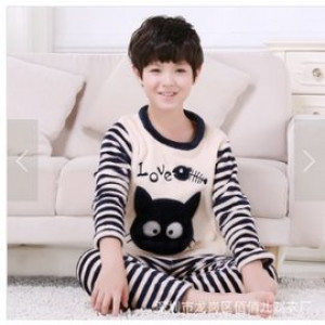 [Children autumn and winter cold warm warm cold sleep suit clothing] winter warmth, bathing, sleeping, get up in the morning, bath finished, a multi-purpose, children's coral cashmere warm comfortable nightgown set