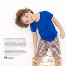 【Children's spring and summer casual wear series】 -2-piece leisure suit - blue plain T-shirt + checkered pants / children's clothing / spring and summer suit, summer out, play out of the best costumes ☆ 80-120