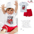 【Kids handsome spring and summer casual wear series】 lovely red bear short sleeve suit ☆ shirt + shorts / spring and summer pants ☆ 80-100