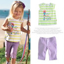 [Children's new spring and summer casual wear series] - girls stripes shirt + trousers / jeans / spring and summer suit ☆ 2 pieces ☆ 80-120 ☆