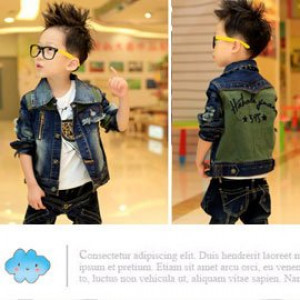 【Can not miss the four seasons to wear, fashion design models denim jacket wild series】 handsome fashion wild undefeated leisure cowboy jacket ☆ 100-140 ☆