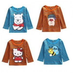 [Delicate cotton soft and comfortable] spring and autumn must wild fashion tide section long-sleeved cotton T-long T / long-sleeved shirt / autumn and winter jacket / within the clothing 100-140