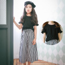 Lotus leaf short-sleeved shirt [cotton soft and simple style design] temperament wild girl shirt,