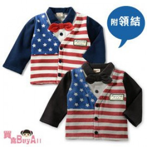 [Boys festive, banquet, graduation, flower girl best dress] is a jacket is also a coat, two wear multi-season four seasons wear American style fake two long-sleeved jacket coat ☆ with tie knot 80-110