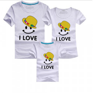 Combing pure cotton parent-child installed [new short-sleeved shirt parent-child equipment] 