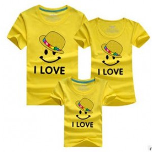 Combing pure cotton parent-child installed [new short-sleeved shirt parent-child equipment] 