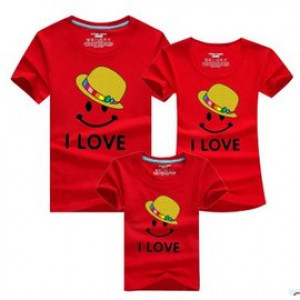 Combing pure cotton parent-child installed [new short-sleeved shirt parent-child equipment] 