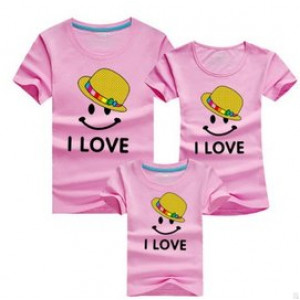 Combing pure cotton parent-child installed [new short-sleeved shirt parent-child equipment] 