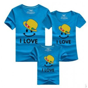 Combing pure cotton parent-child installed [new short-sleeved shirt parent-child equipment] 
