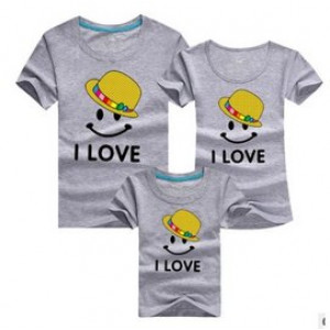 Combing pure cotton parent-child installed [new short-sleeved shirt parent-child equipment] 