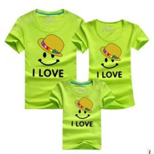 Combing pure cotton parent-child installed [new short-sleeved shirt parent-child equipment] 