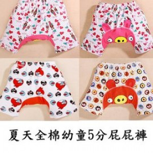 [New children and children autumn and winter new series] lovely animal fruit pattern ass pants / 9 pants / trousers / wrinkled cute animal ass pants / cotton pants ☆ 80-90-95 ☆ ★ 6 ★