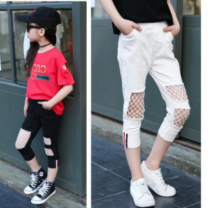 Black elastic horn pants [wild soft and easy to wear elastic series] cotton trousers / seasons trousers / spring and summer autumn and winter pants / children's clothing ☆ 100-160 ☆
